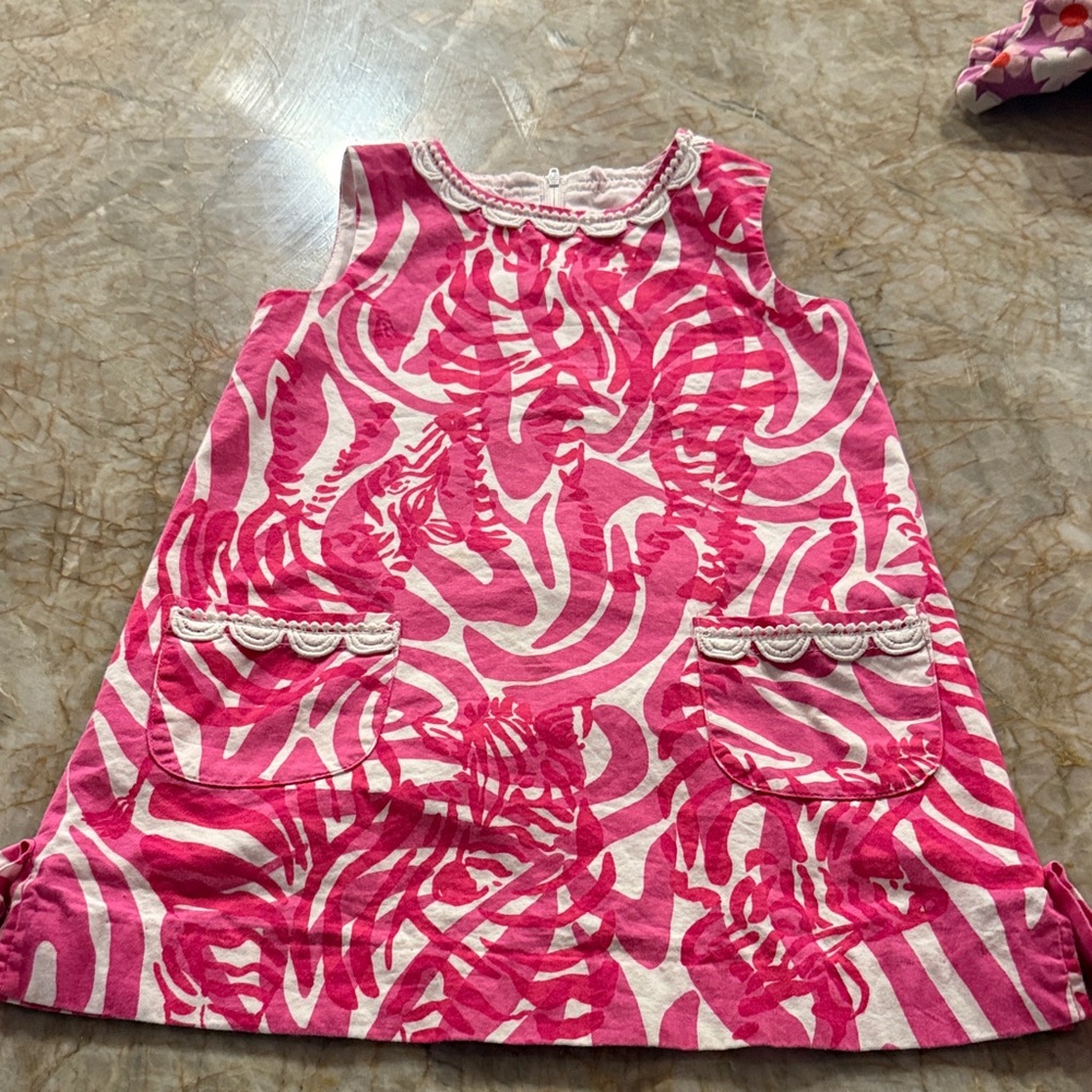 Lily Pulitzer Pink and White Sleeveless Dress